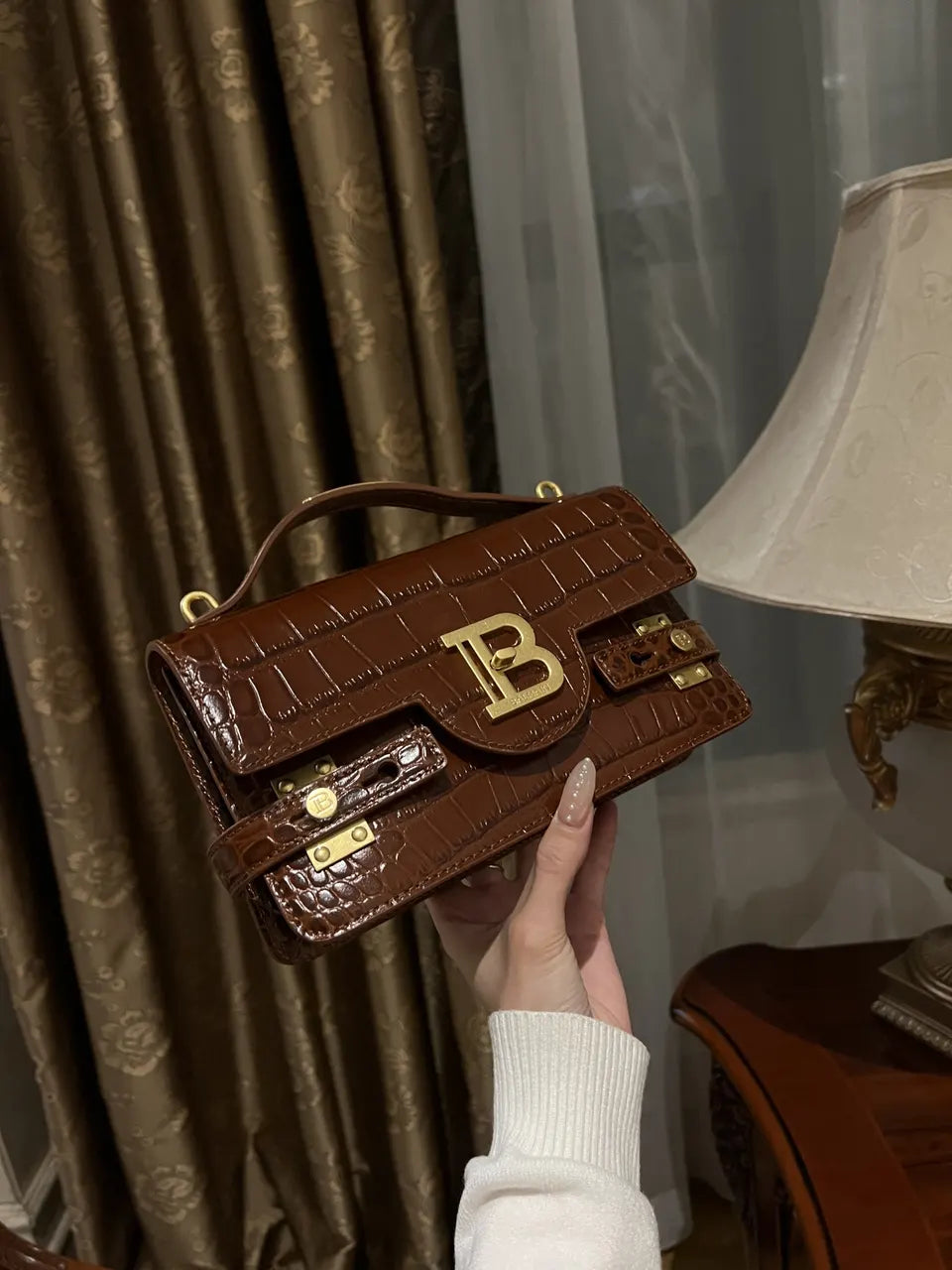 Balmain Croco BBuzz Bag - Hình 2