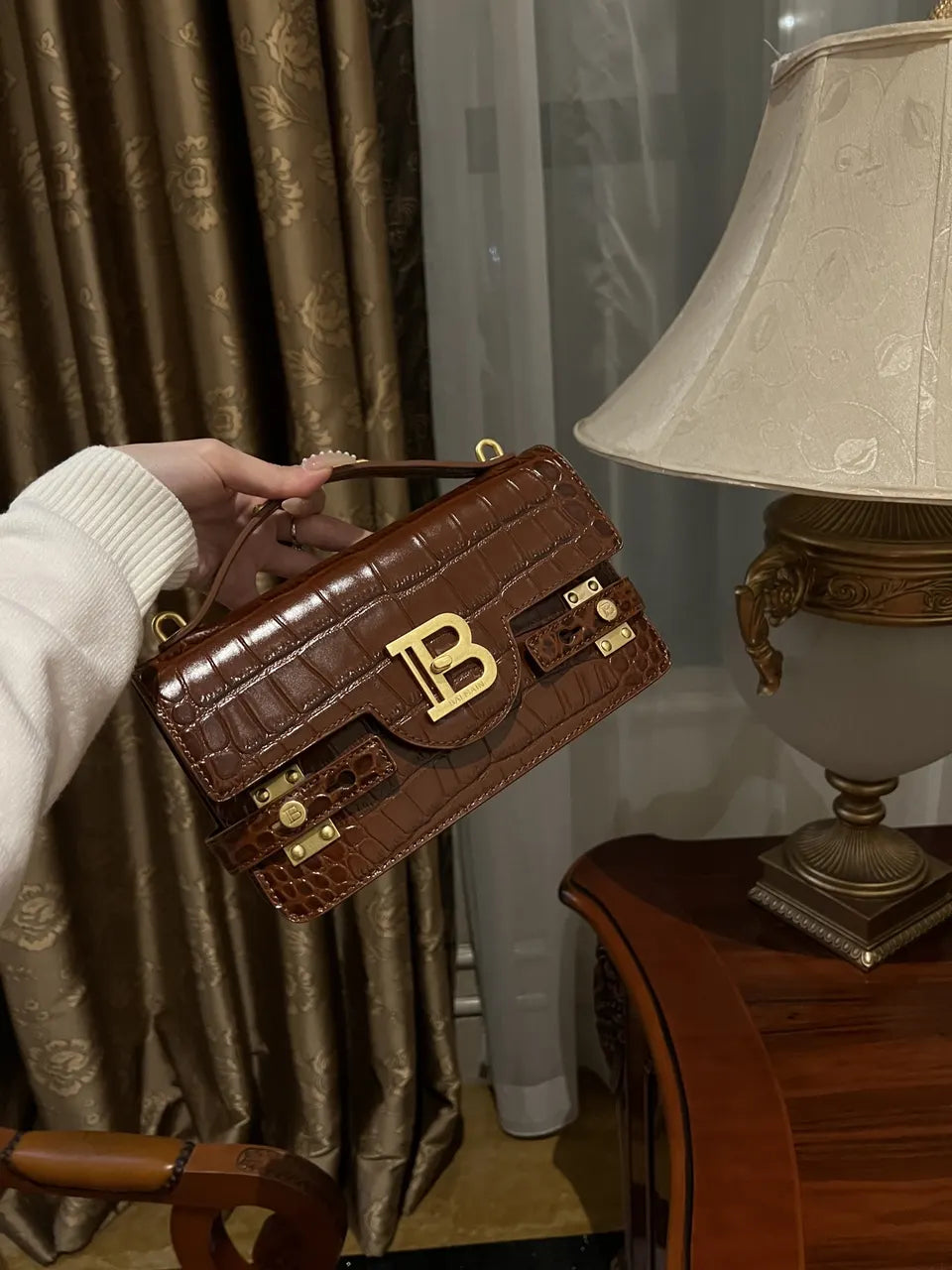 Balmain Croco BBuzz Bag - Hình 7
