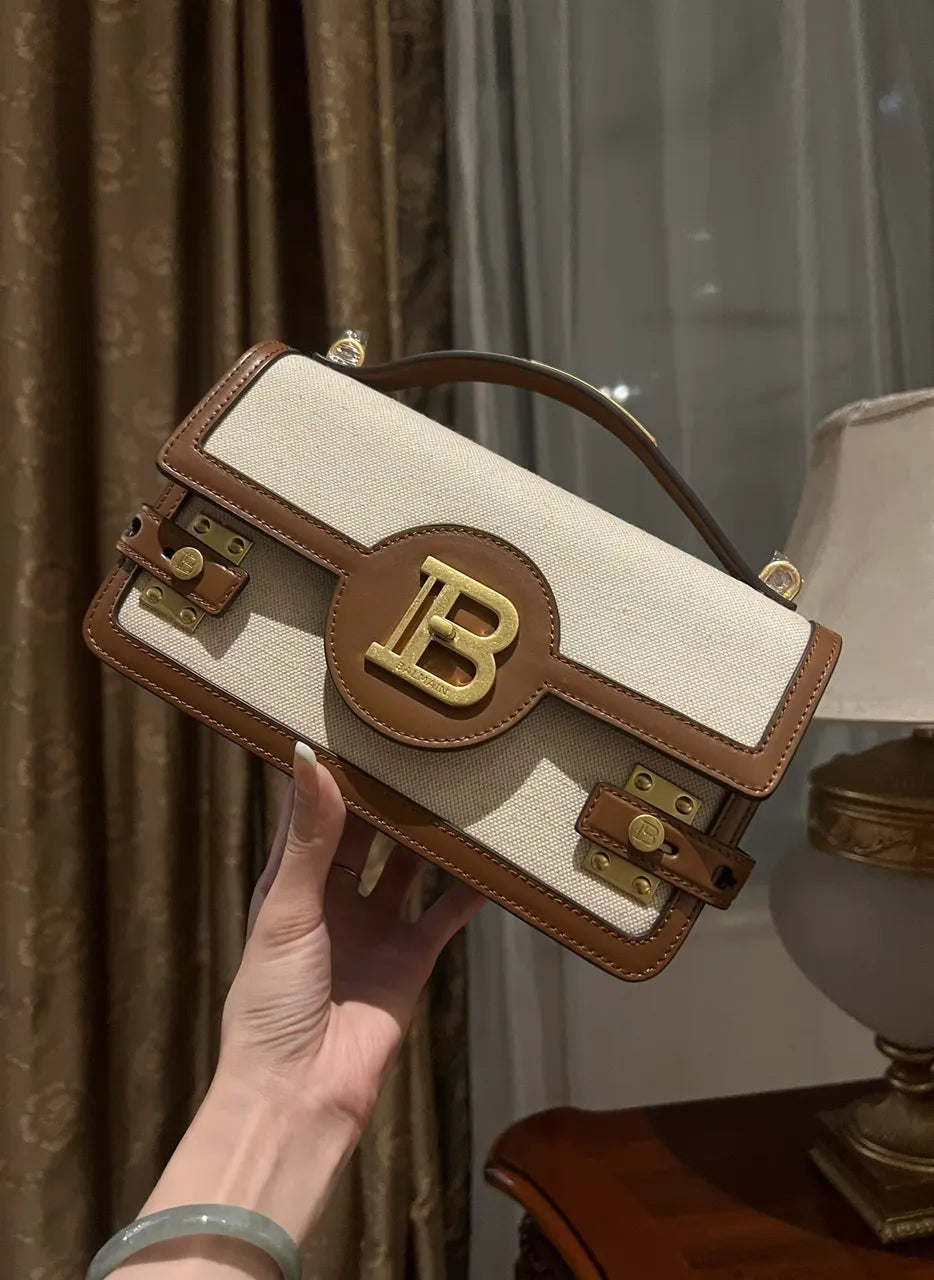 Balmain Canvas Leather Bag - Hình 4