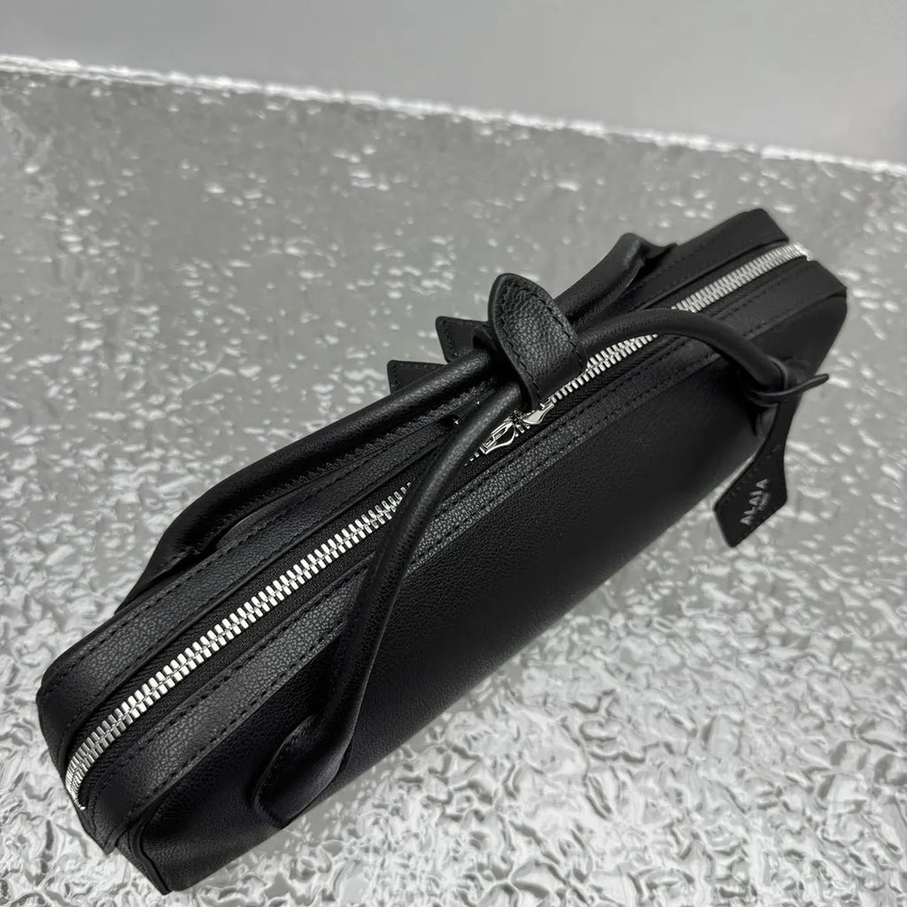 sleek Alaïa Black Leather Cylinder Bag - Hình 11