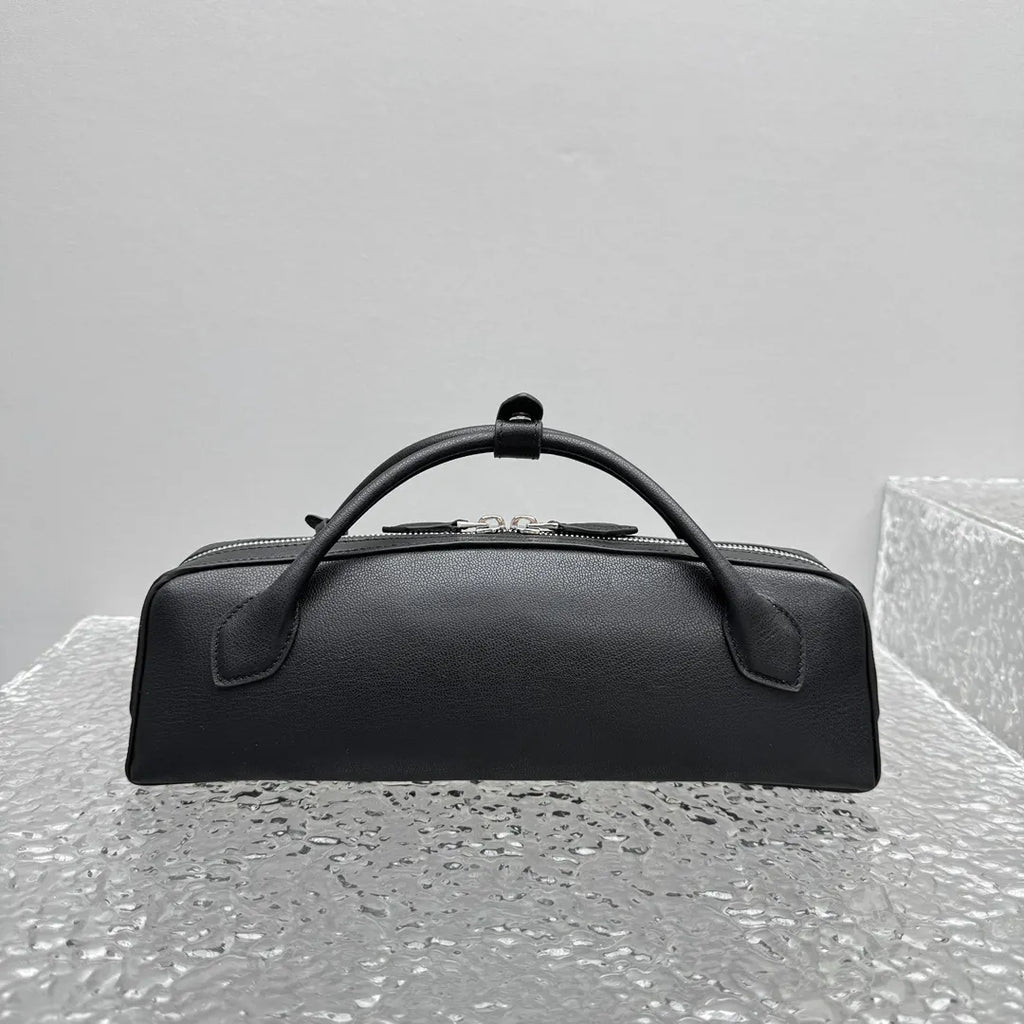sleek Alaïa Black Leather Cylinder Bag - Hình 6