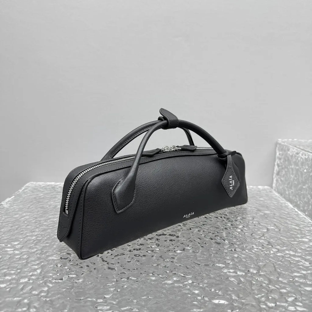 sleek Alaïa Black Leather Cylinder Bag - Hình 8