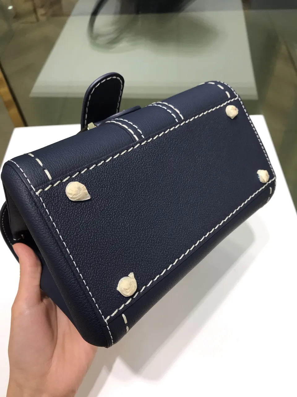 handle Delvaux Navy Blue Brillant - Hình 4