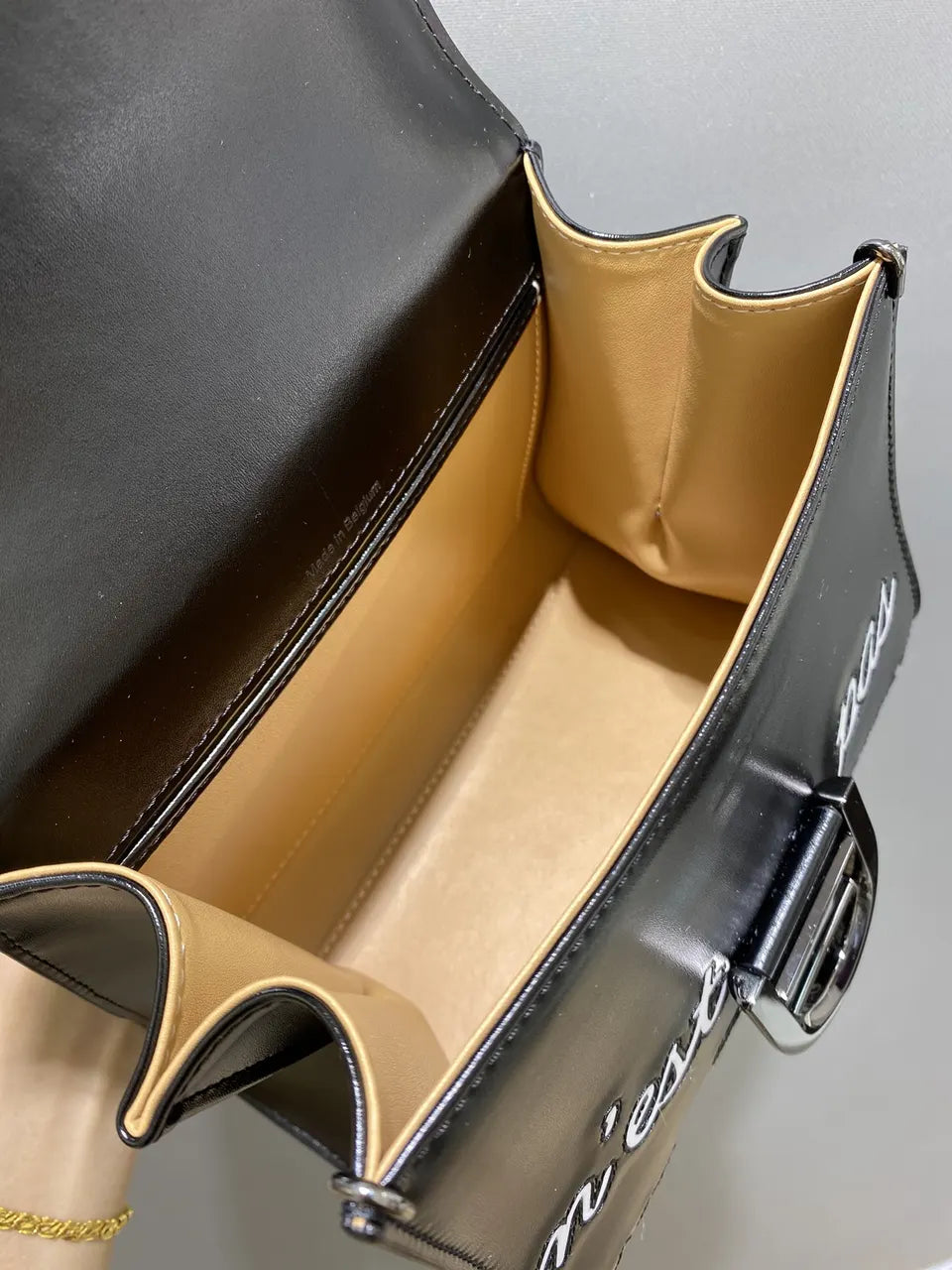 Delvaux Black Shiny Leather 'Ceci' Bag - Hình 6
