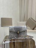 Bulgari Silver Python Bag