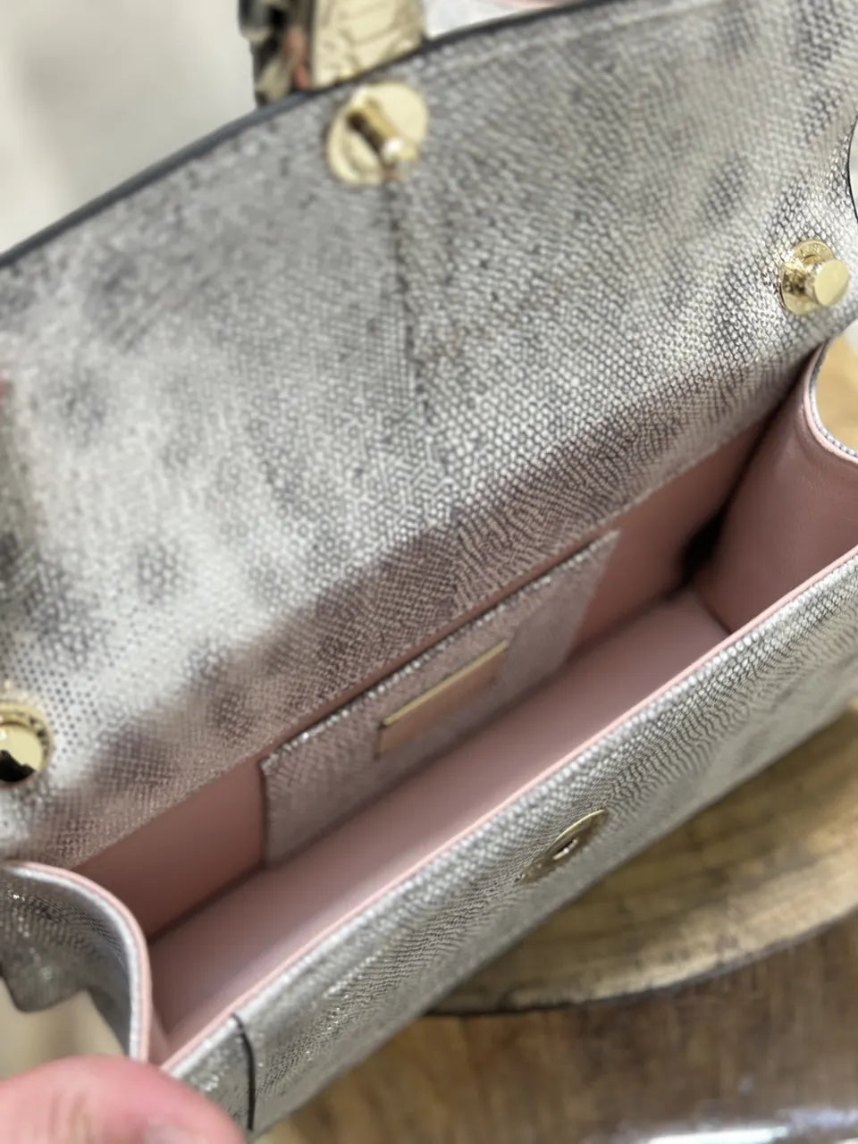 Bulgari Silver Python Bag - Hình 9