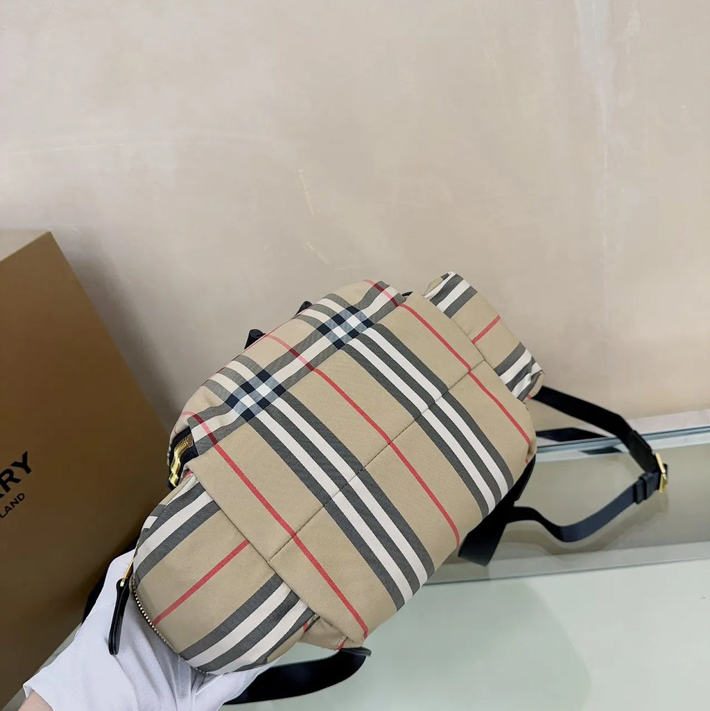 Burberry Check Drawstring Backpack - Hình 7