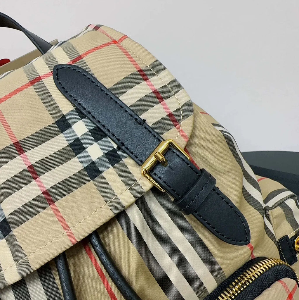 Burberry Check Drawstring Backpack - Hình 4