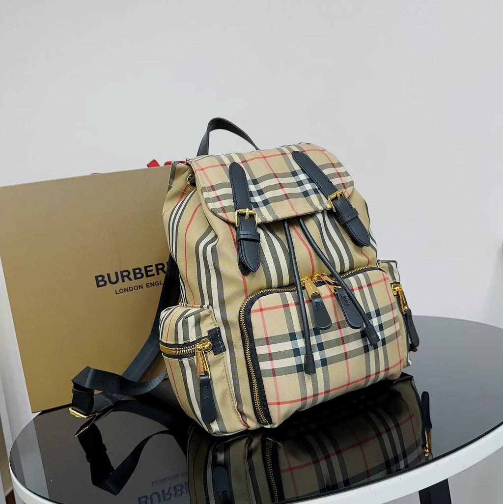 Burberry Check Drawstring Backpack