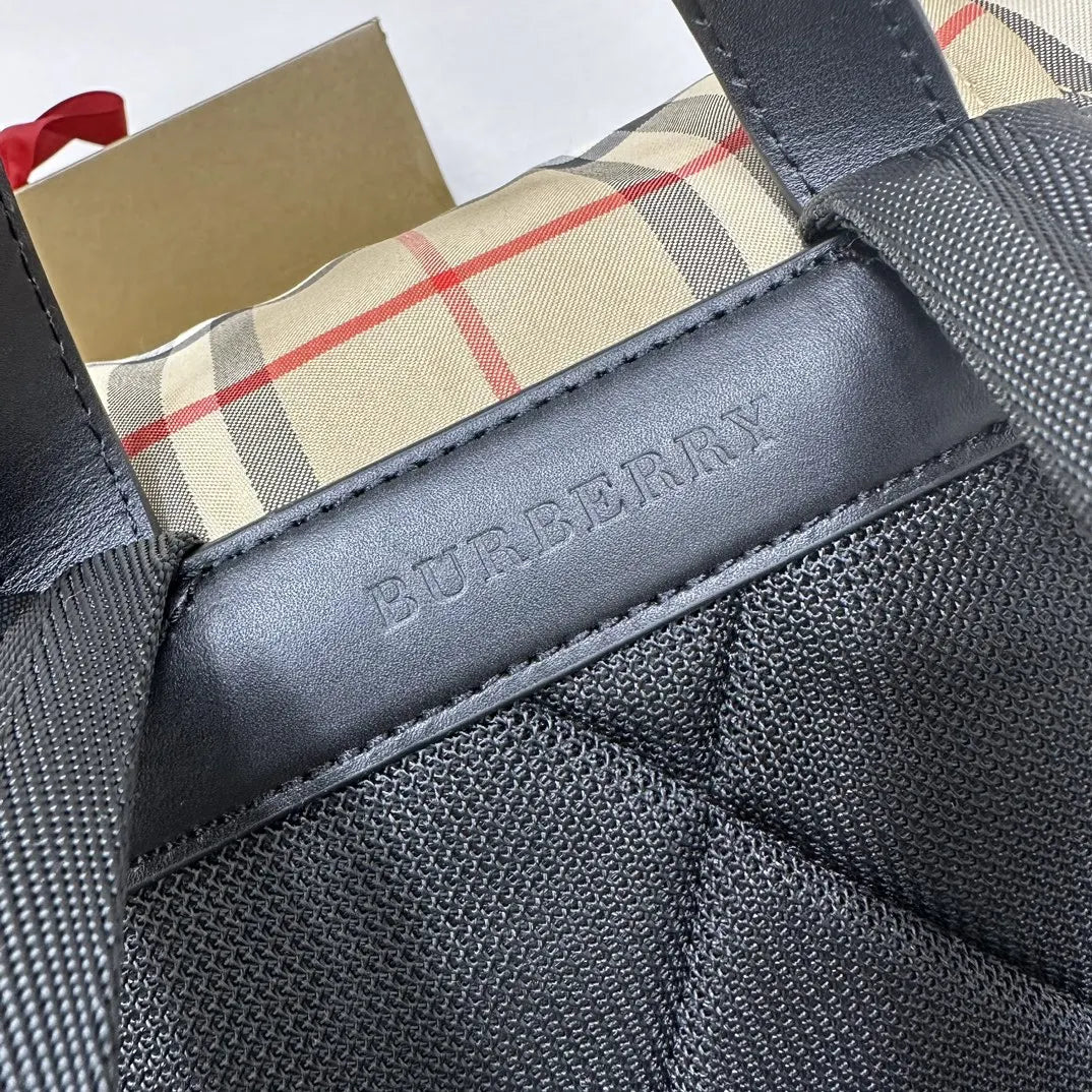 Burberry Check Drawstring Backpack - Hình 5