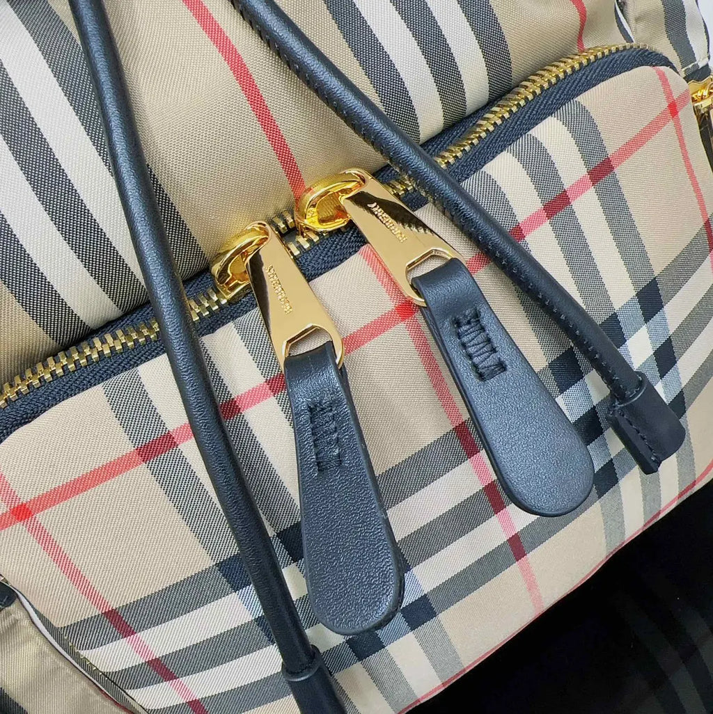 Burberry Check Drawstring Backpack - Hình 3