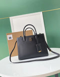 Burberry Black Grainy Leather TB Bag