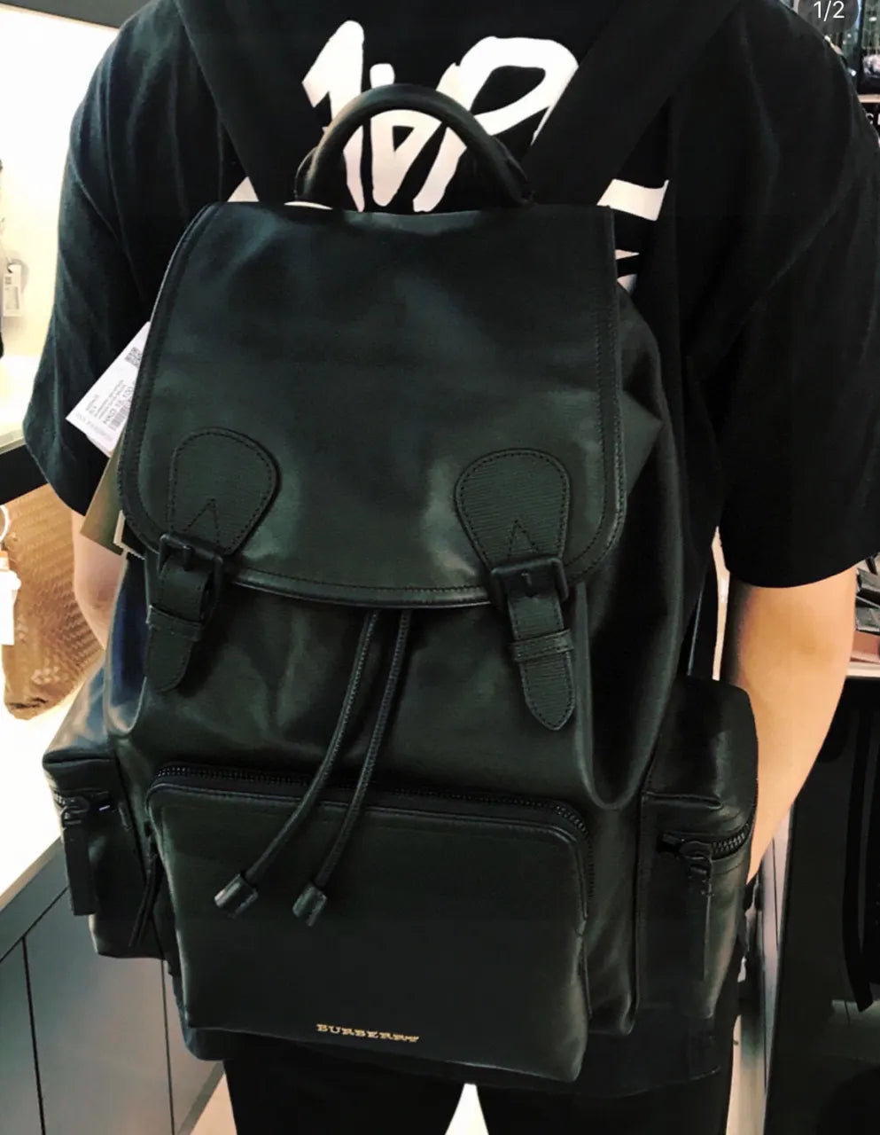 Burberry Black Leather Backpack