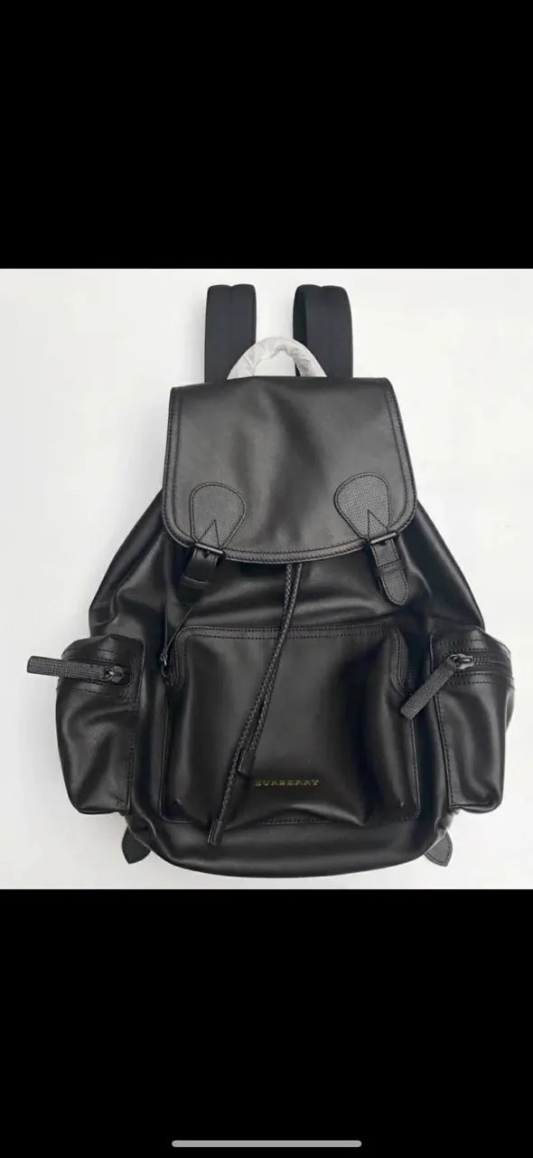 Burberry Black Leather Backpack - Hình 4