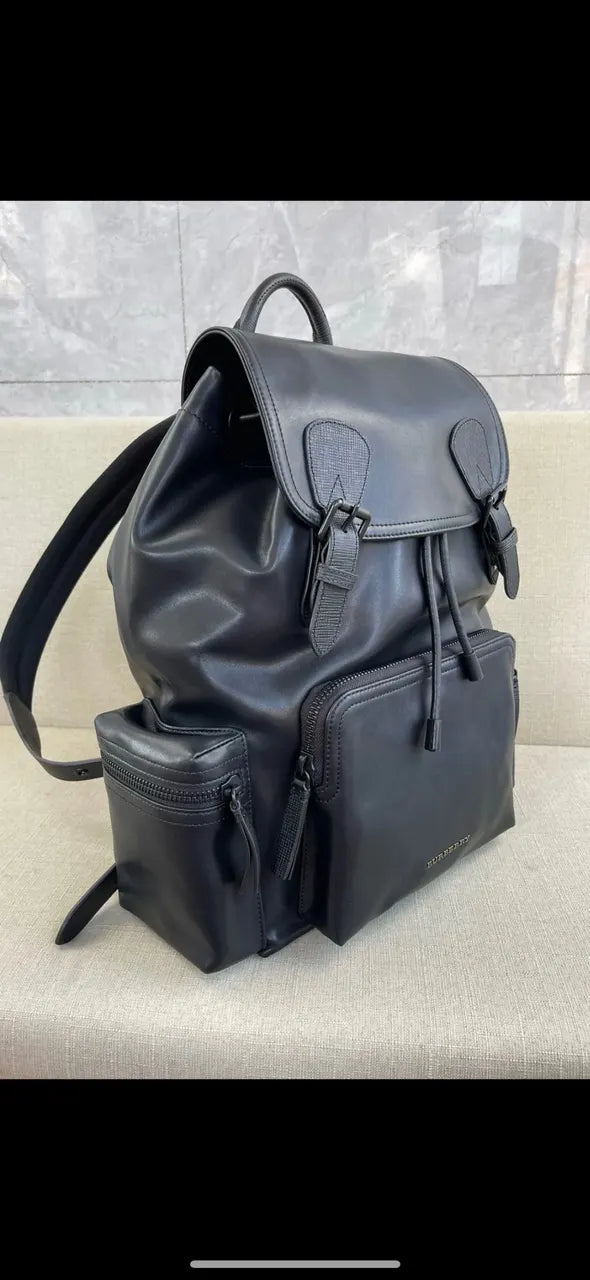 Burberry Black Leather Backpack - Hình 6