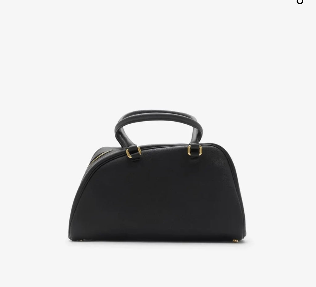 Burberry Black Grain Leather Bowler Bag - Hình 2