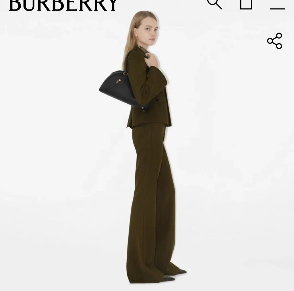 Burberry Black Grain Leather Bowler Bag - Hình 5