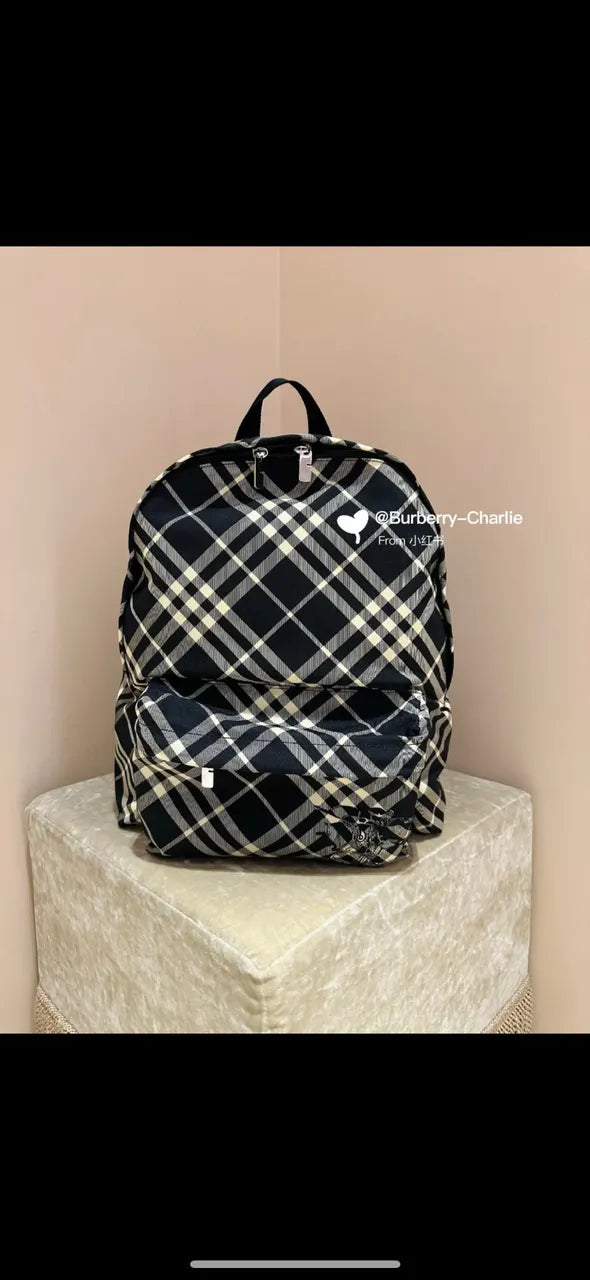 Burberry Black Check Backpack