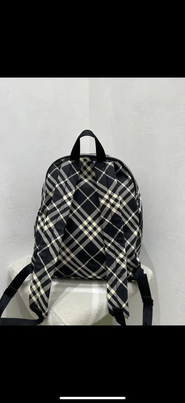 Burberry Black Check Backpack - Hình 5