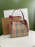 Burberry Check Tote Red Trim