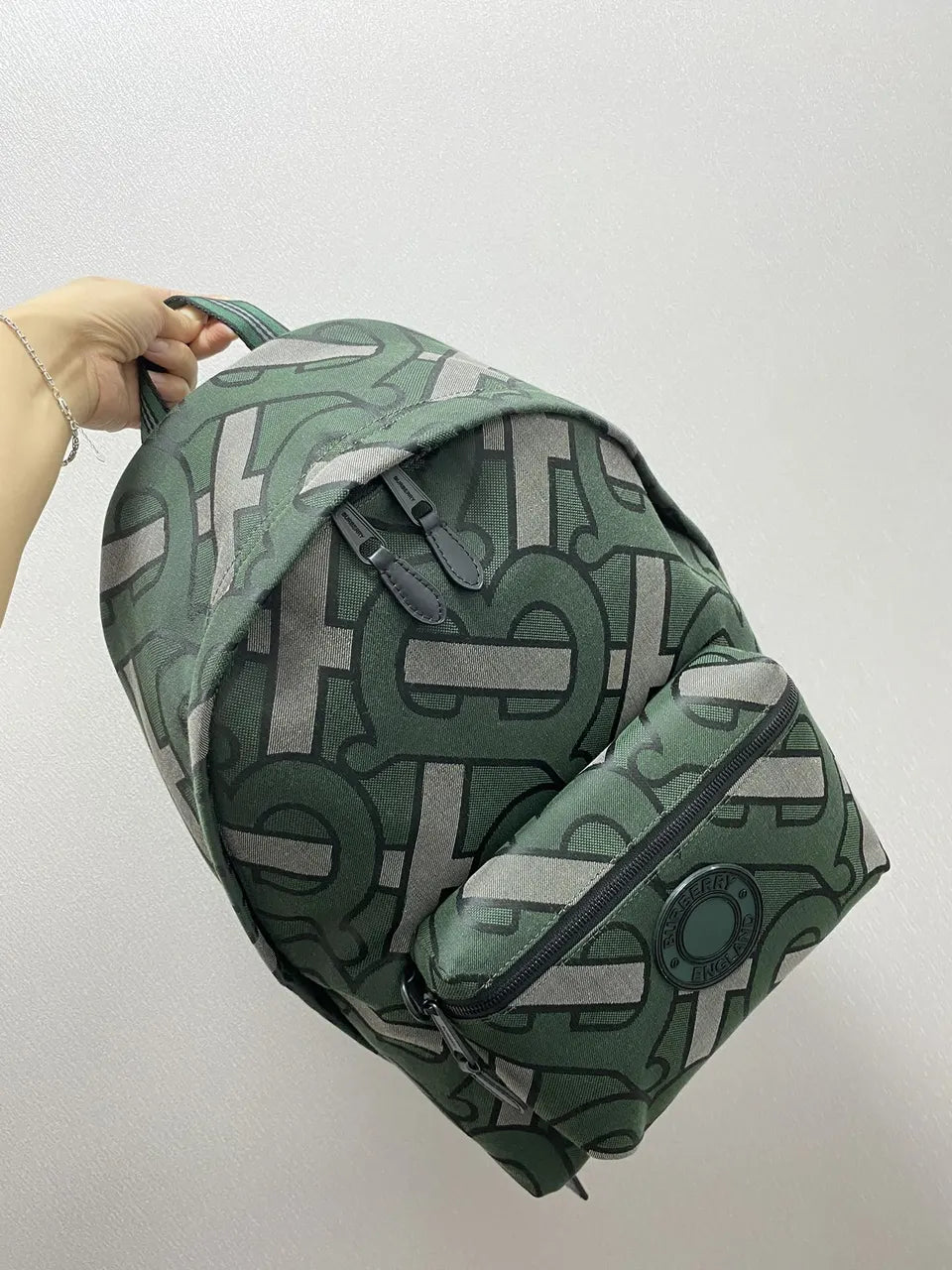 Burberry Olive Monogram Backpack