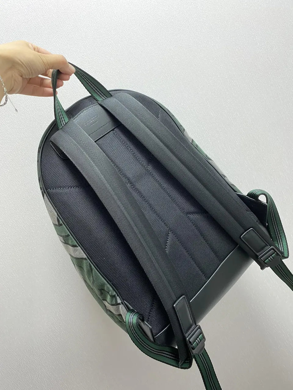 Burberry Olive Monogram Backpack - Hình 8