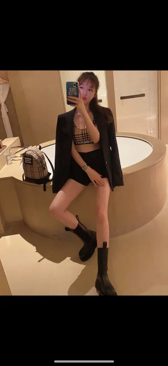 Burberry Check Backpack - Hình 9