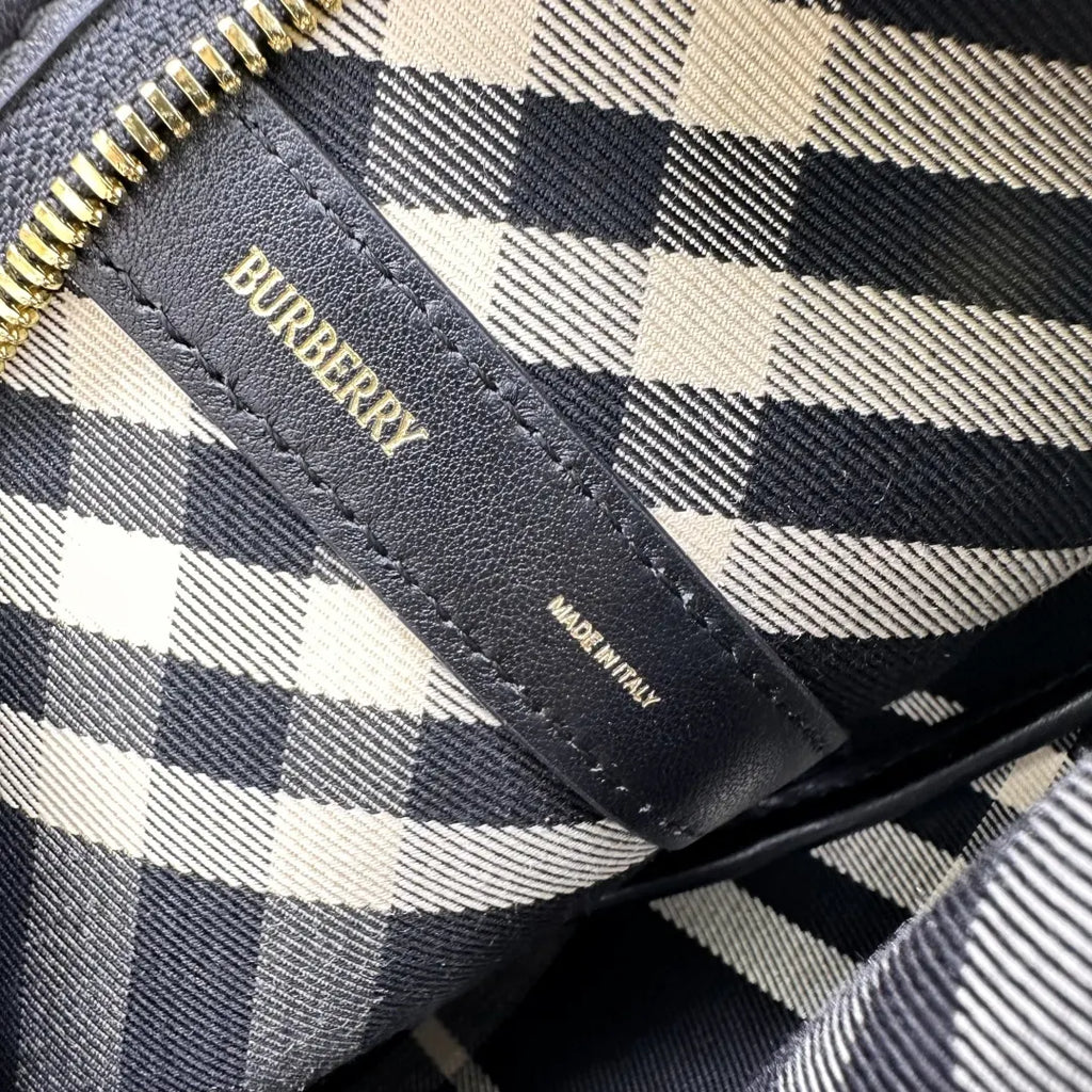 Burberry Black Plaid Knit Hobo Bag - Hình 5