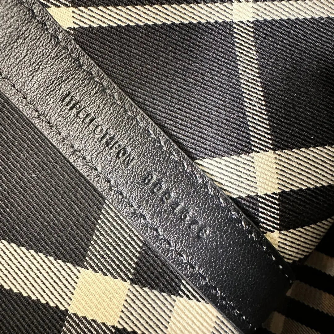 Burberry Black Plaid Knit Hobo Bag - Hình 7
