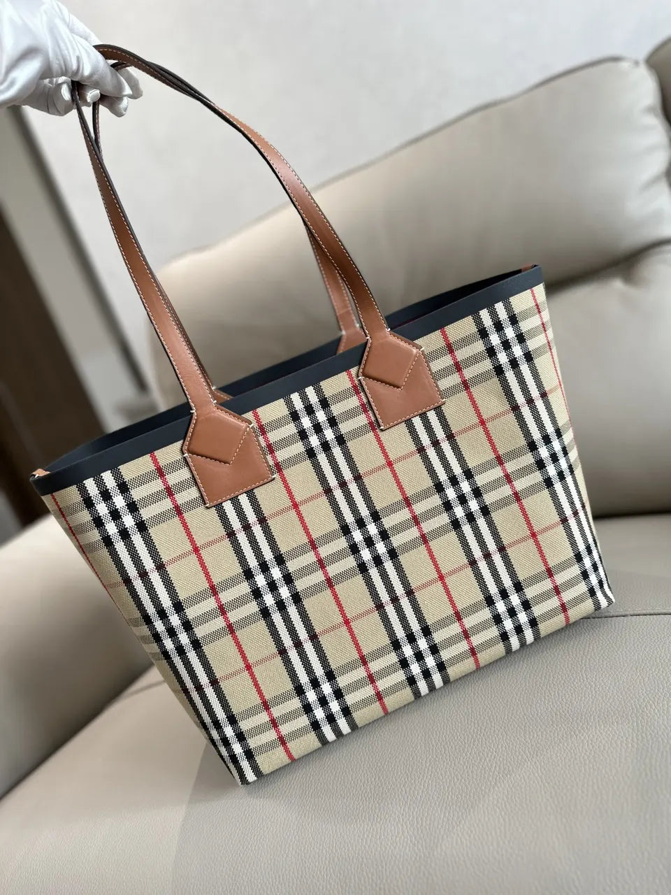 Burberry Check Two-Piece Tote Bag - Hình 5