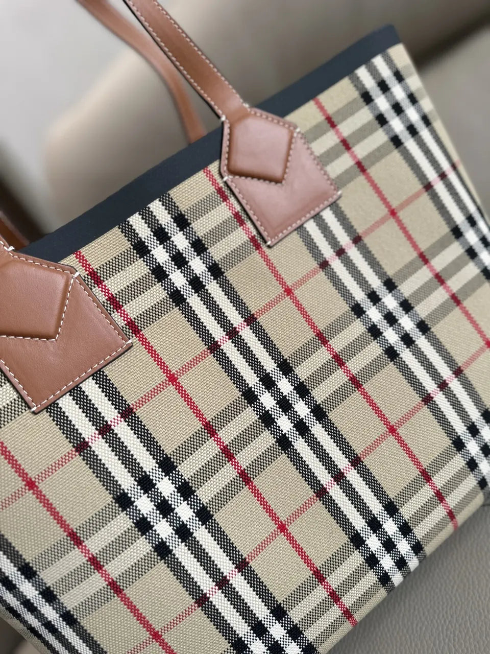 Burberry Check Two-Piece Tote Bag - Hình 8