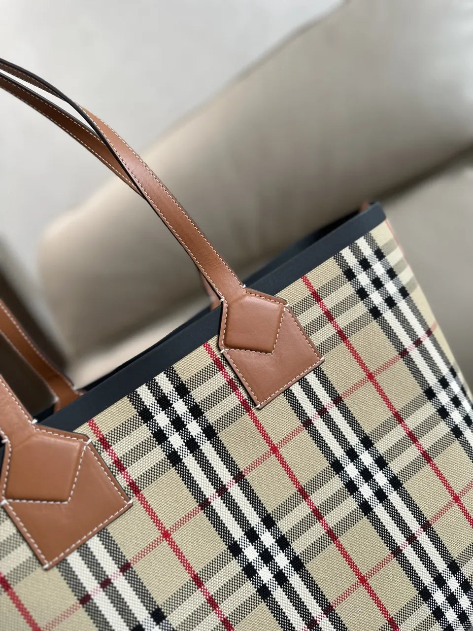 Burberry Check Two-Piece Tote Bag - Hình 7
