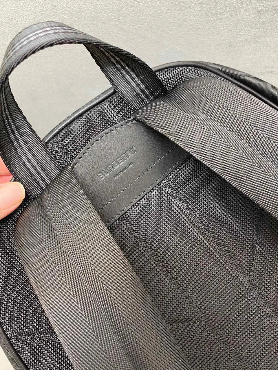leather Burberry Black Monogram Backpack - Hình 4