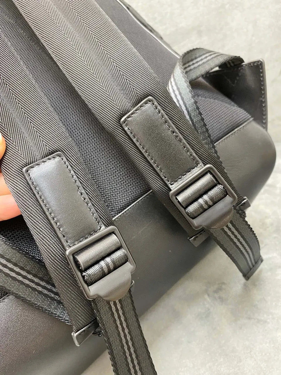 leather Burberry Black Monogram Backpack - Hình 5