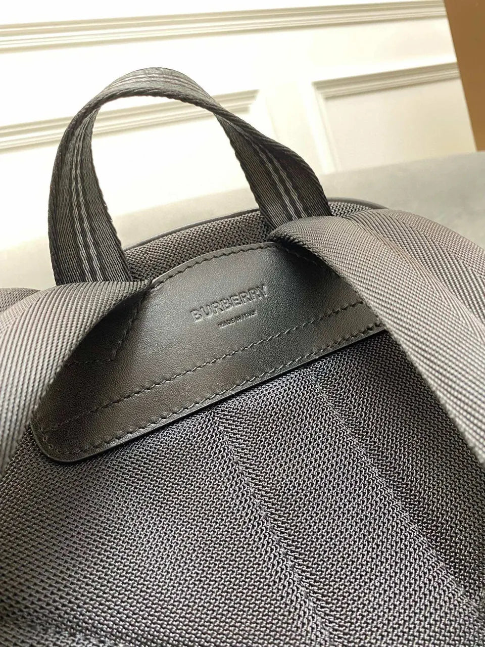 leather Burberry Black Monogram Backpack - Hình 6