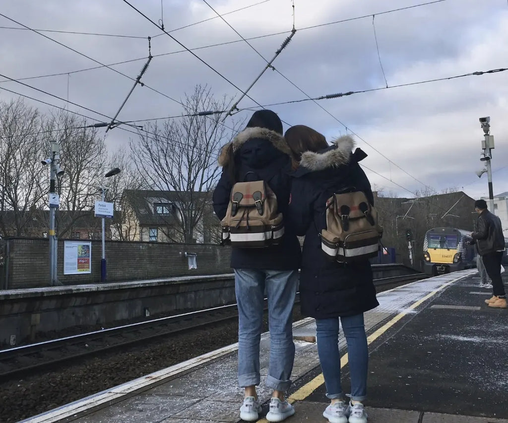 Burberry Beige Check Backpack - Hình 5