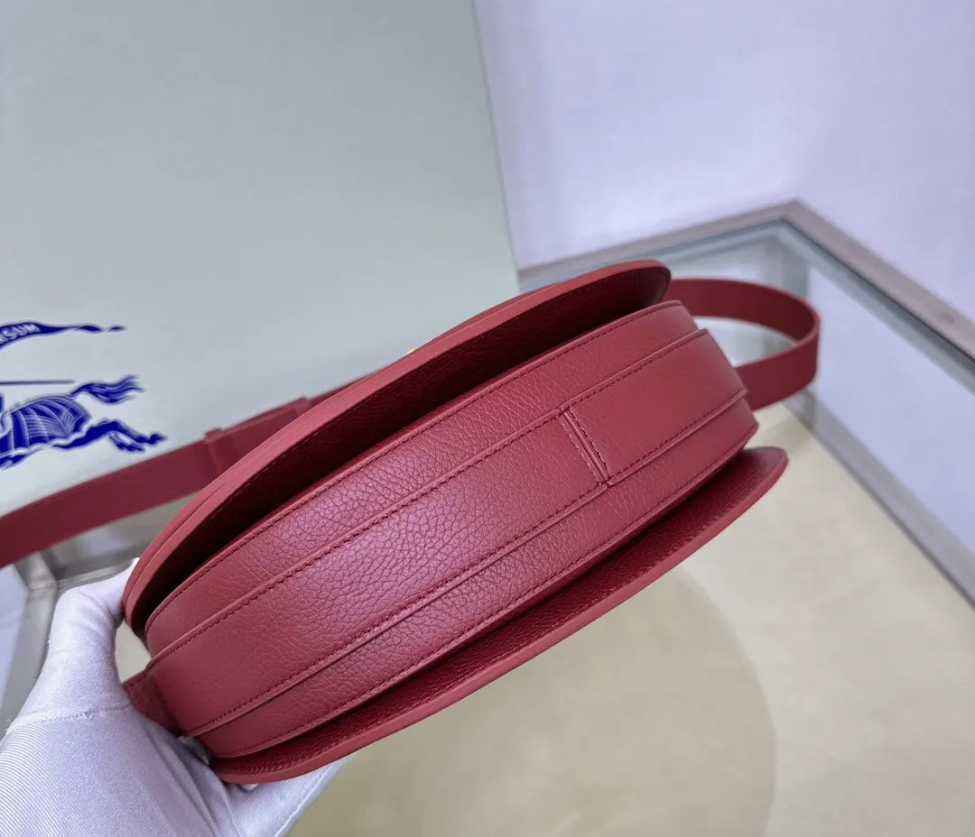 Burberry Oxblood Leather Saddle Bag - Hình 3