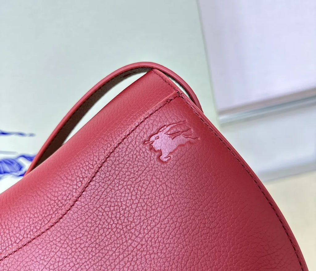 Burberry Oxblood Leather Saddle Bag - Hình 5