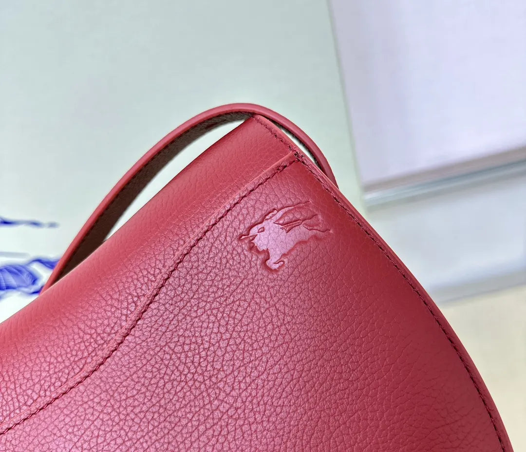 Burberry Oxblood Leather Saddle Bag - Hình 5