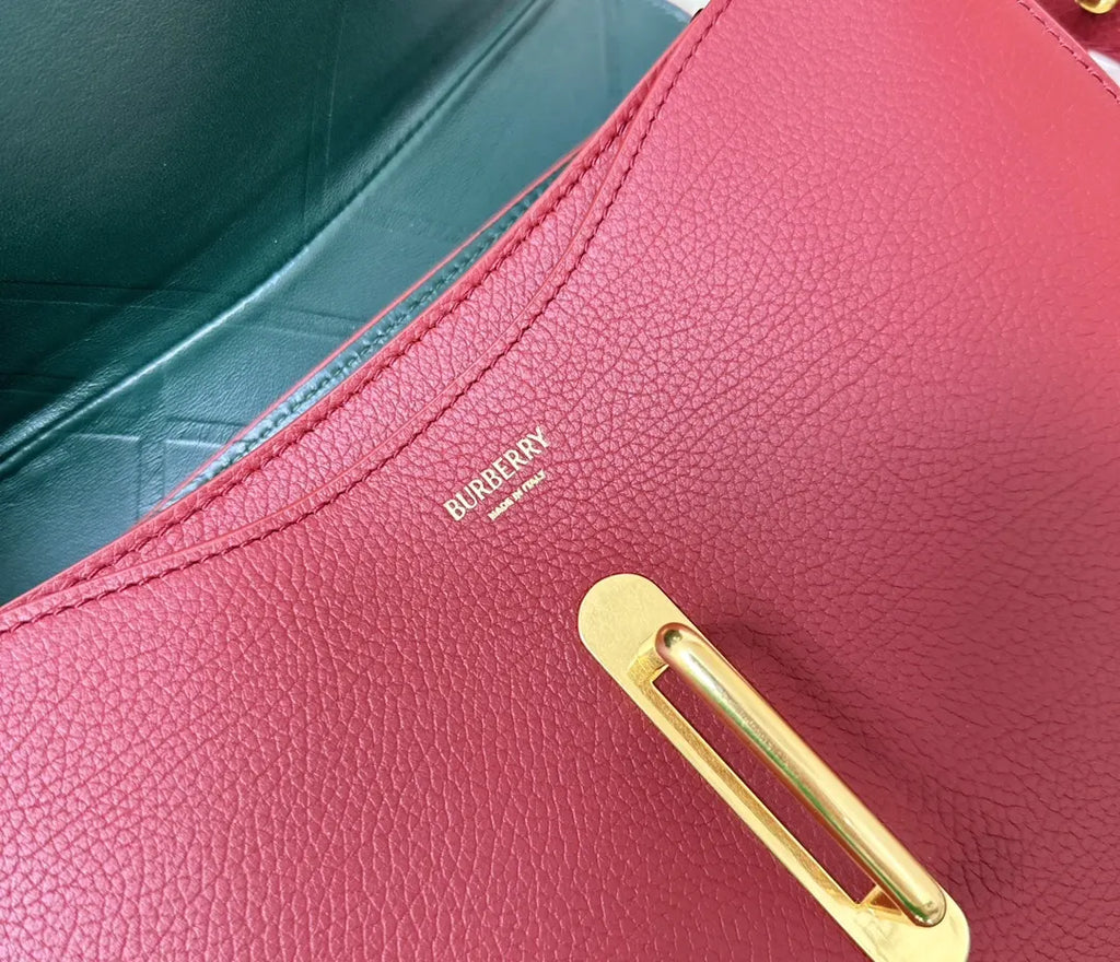 Burberry Oxblood Leather Saddle Bag - Hình 6