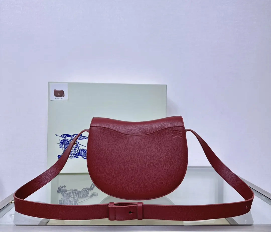 Burberry Oxblood Leather Saddle Bag - Hình 8