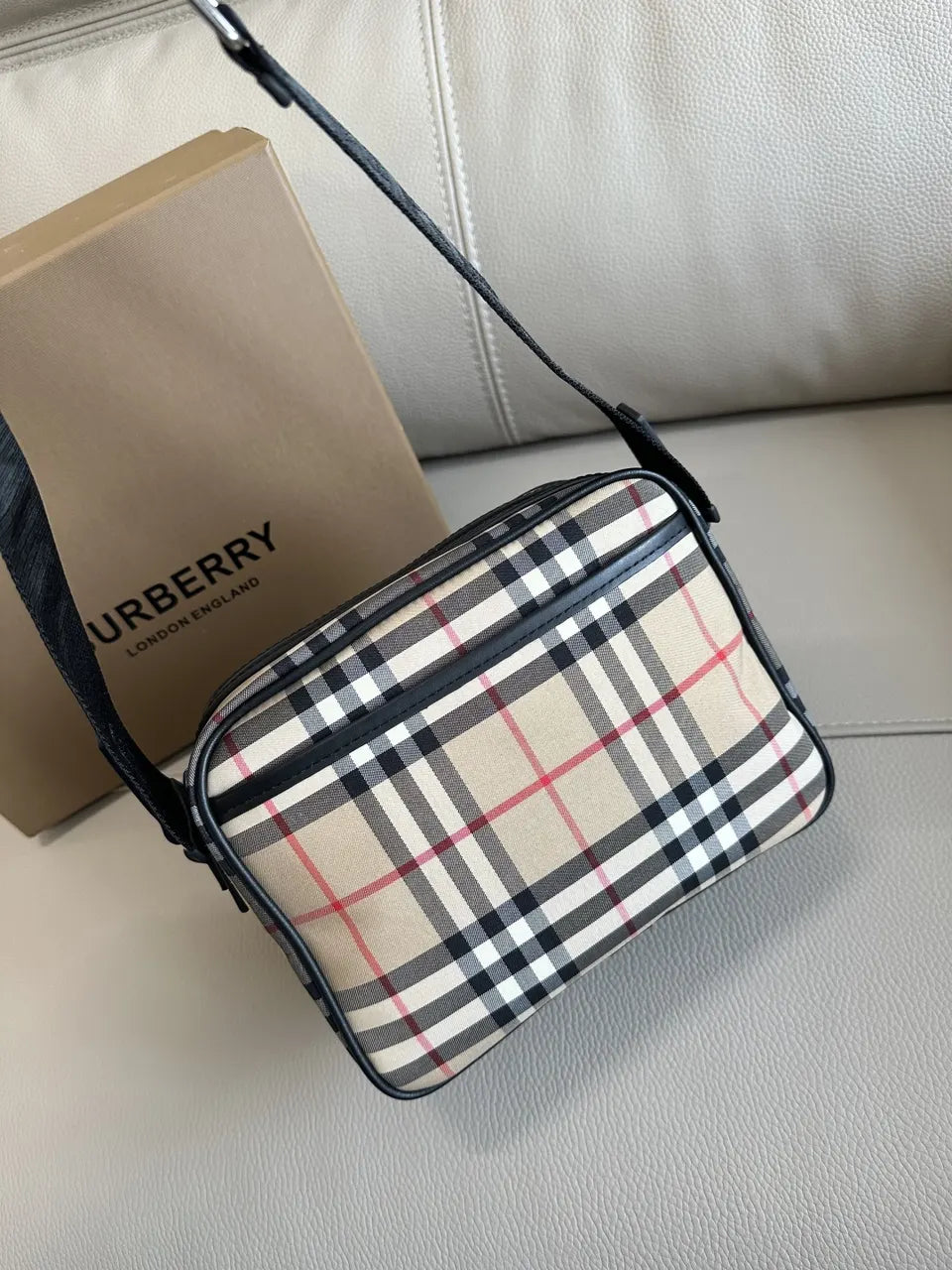 Burberry Check Camera Bag - Hình 5