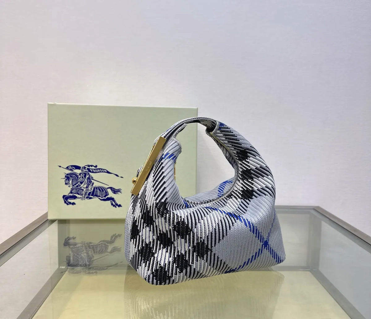 Burberry Blue Check Bag - Hình 2