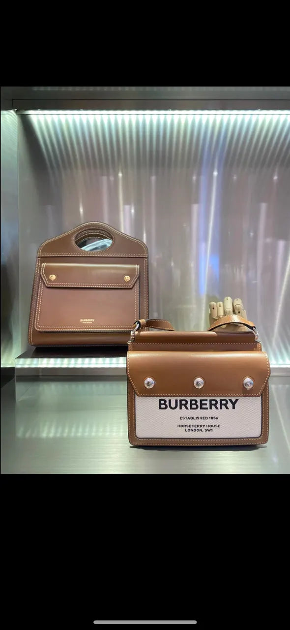 Burberry Two-Tone Shoulder Bag - Hình 7