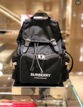 Burberry Black Nylon Backpack leather