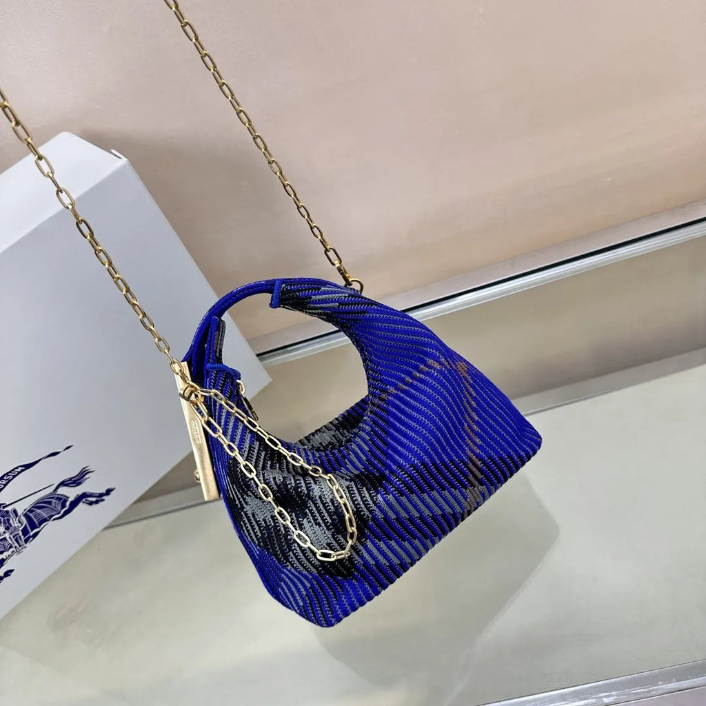 Burberry Blue Knit Hobo Bag - Hình 5