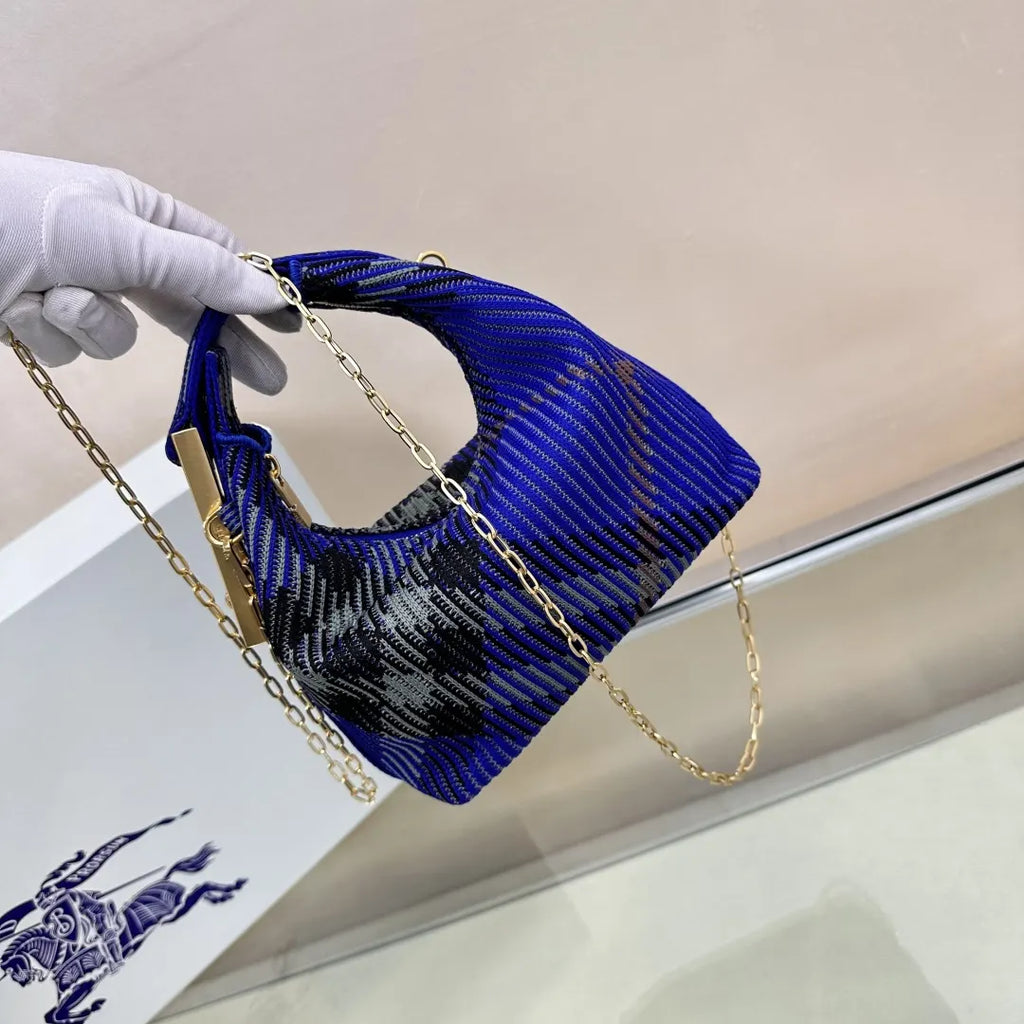 Burberry Blue Knit Hobo Bag - Hình 3