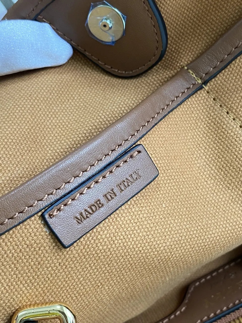 leather Burberry Check Tote Bag - Hình 7