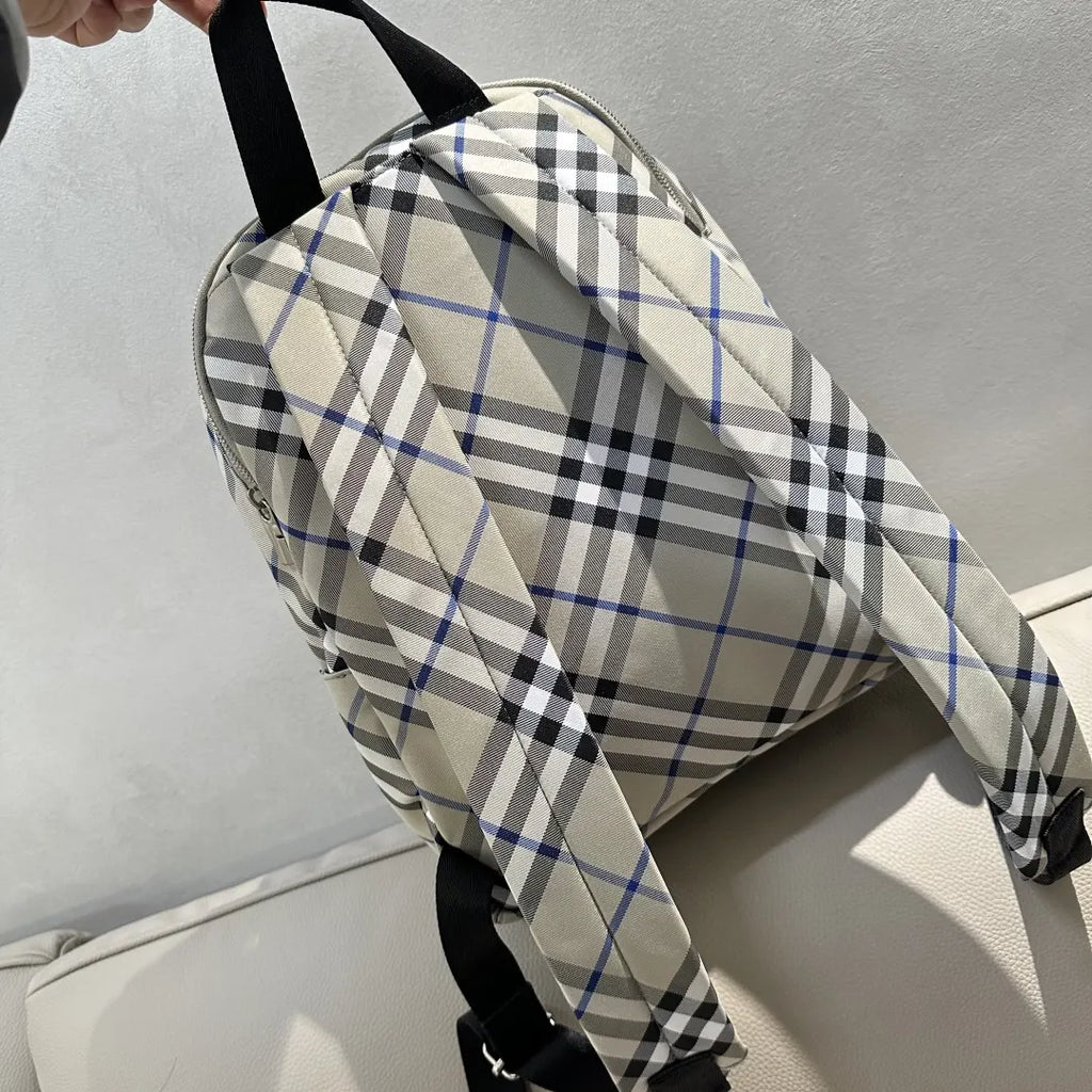 Burberry Beige Check Backpack - Hình 2