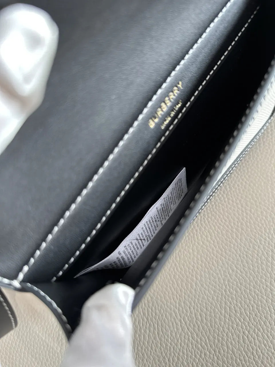 Burberry Black Leather & Canvas Pocket Bag - Hình 8